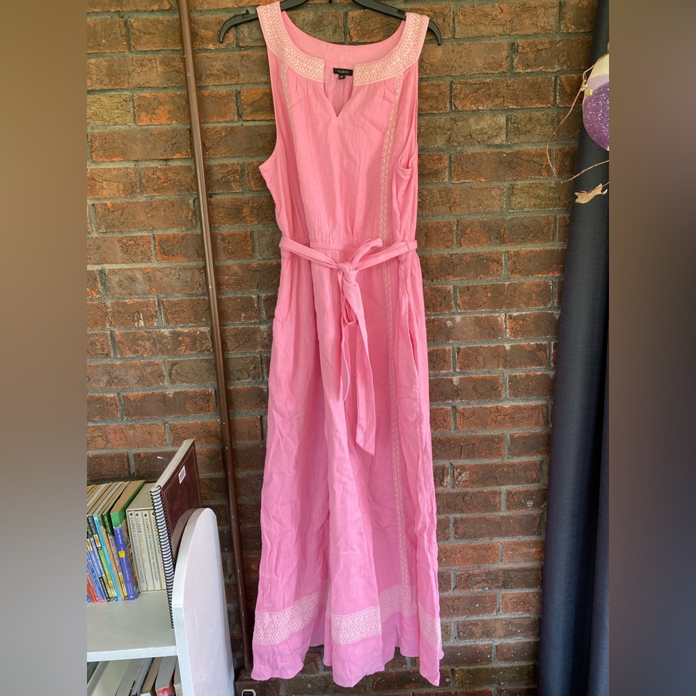 Pink embroidered maxi Talbots petite